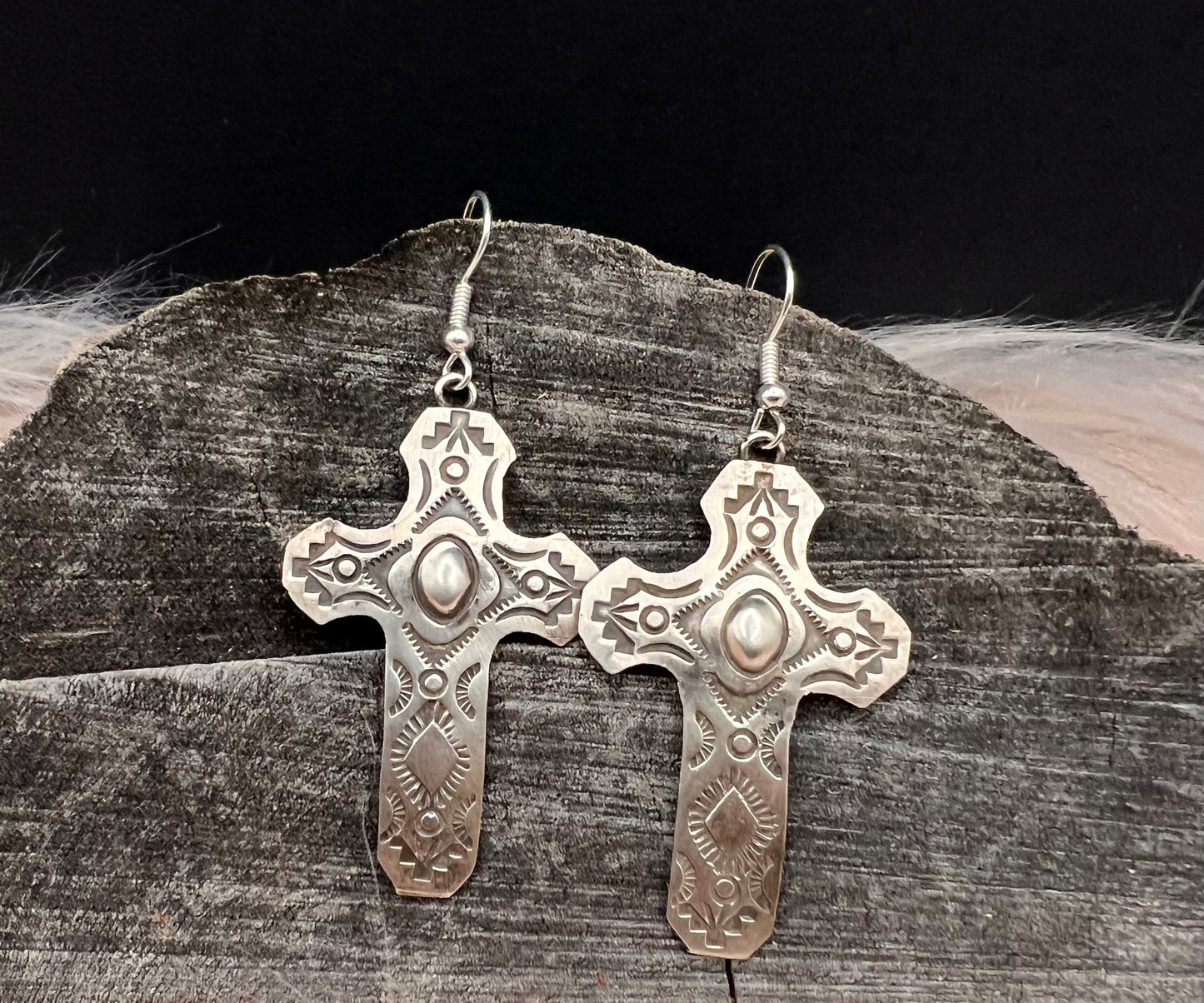 Sterling Silver Cross Earrings