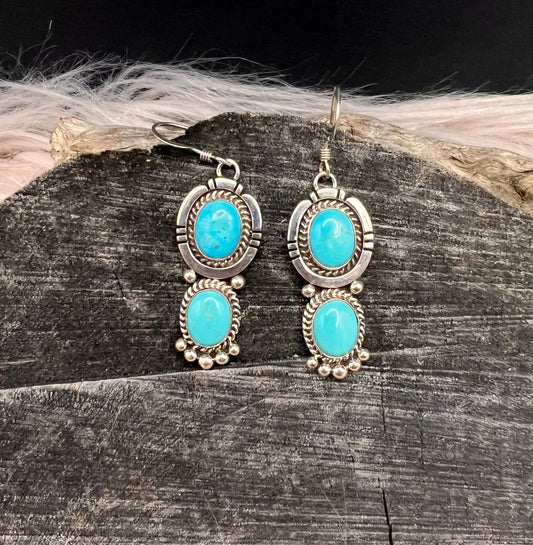 Double Turquoise Earrings