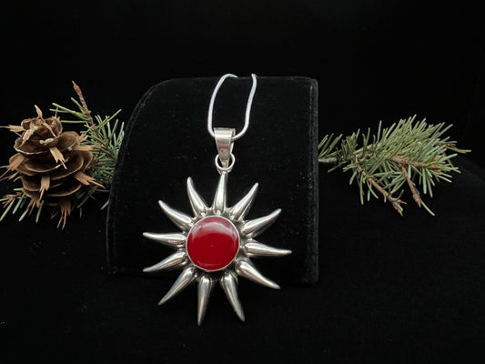 Red Jasper Sunburst Necklace