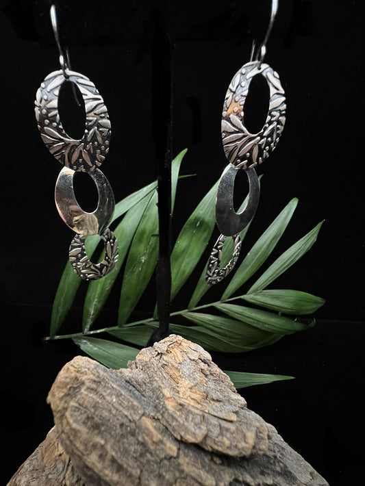 Sterling Silver Triple Drop Earrings