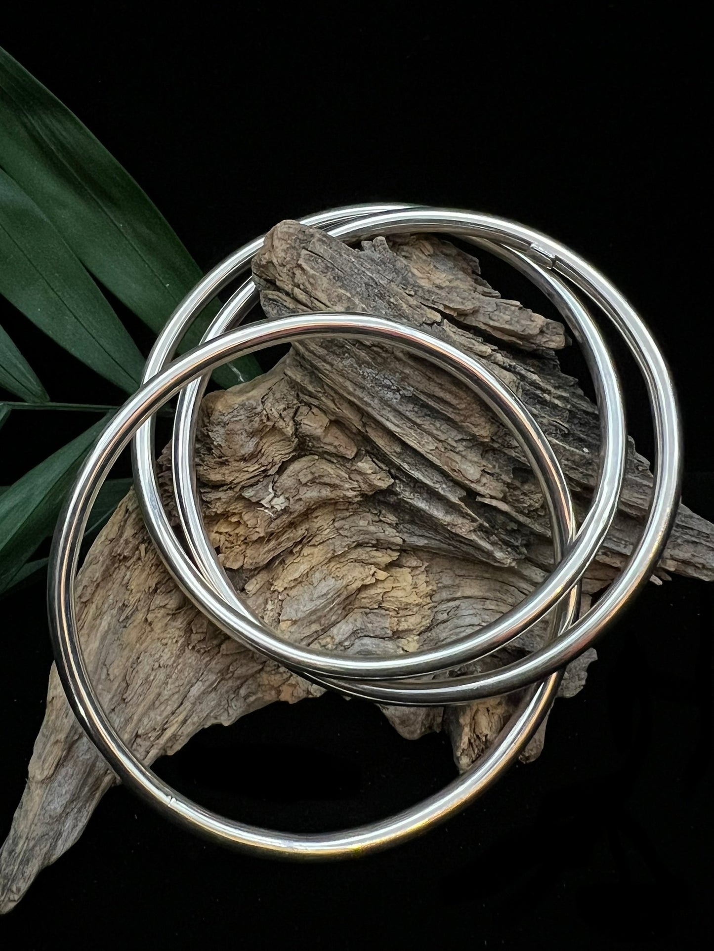 Sterling Silver Triple Connected Bangle Bracelet