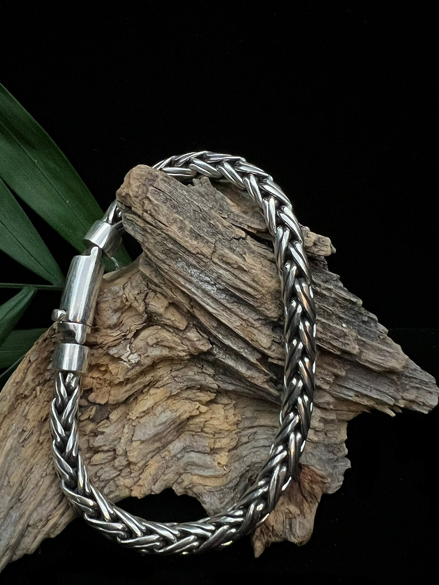 Sterling Silver Heavy Wheat Bracelet