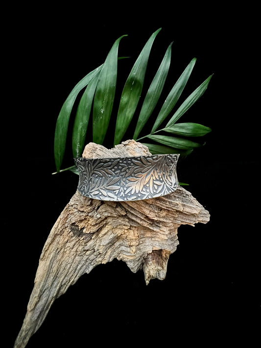 Sterling Silver Patterned Cuff Bracelet