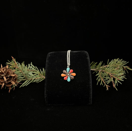 Mini Multi Stone Daisy Necklace